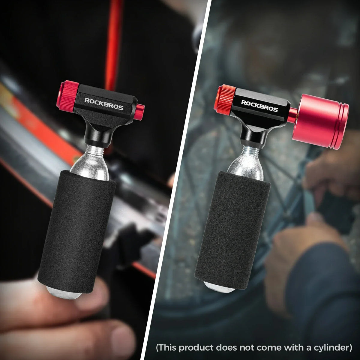 CO2 Bike Tire Inflator with Pressure Gauge for Presta & Schrader Valves