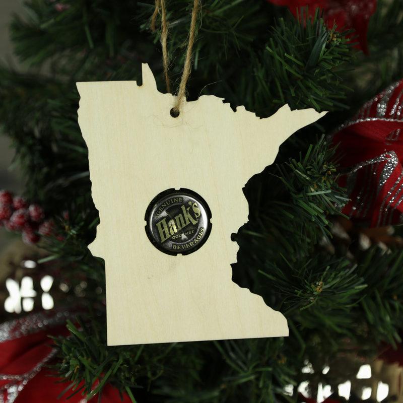 Minnesota Beer Cap Map Ornaments