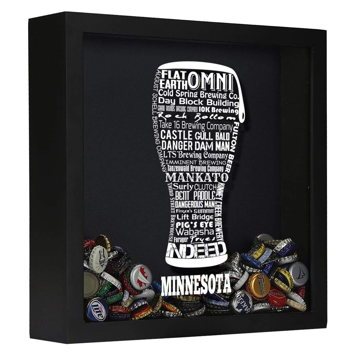 Minnesota Beer Typography Shadow Box