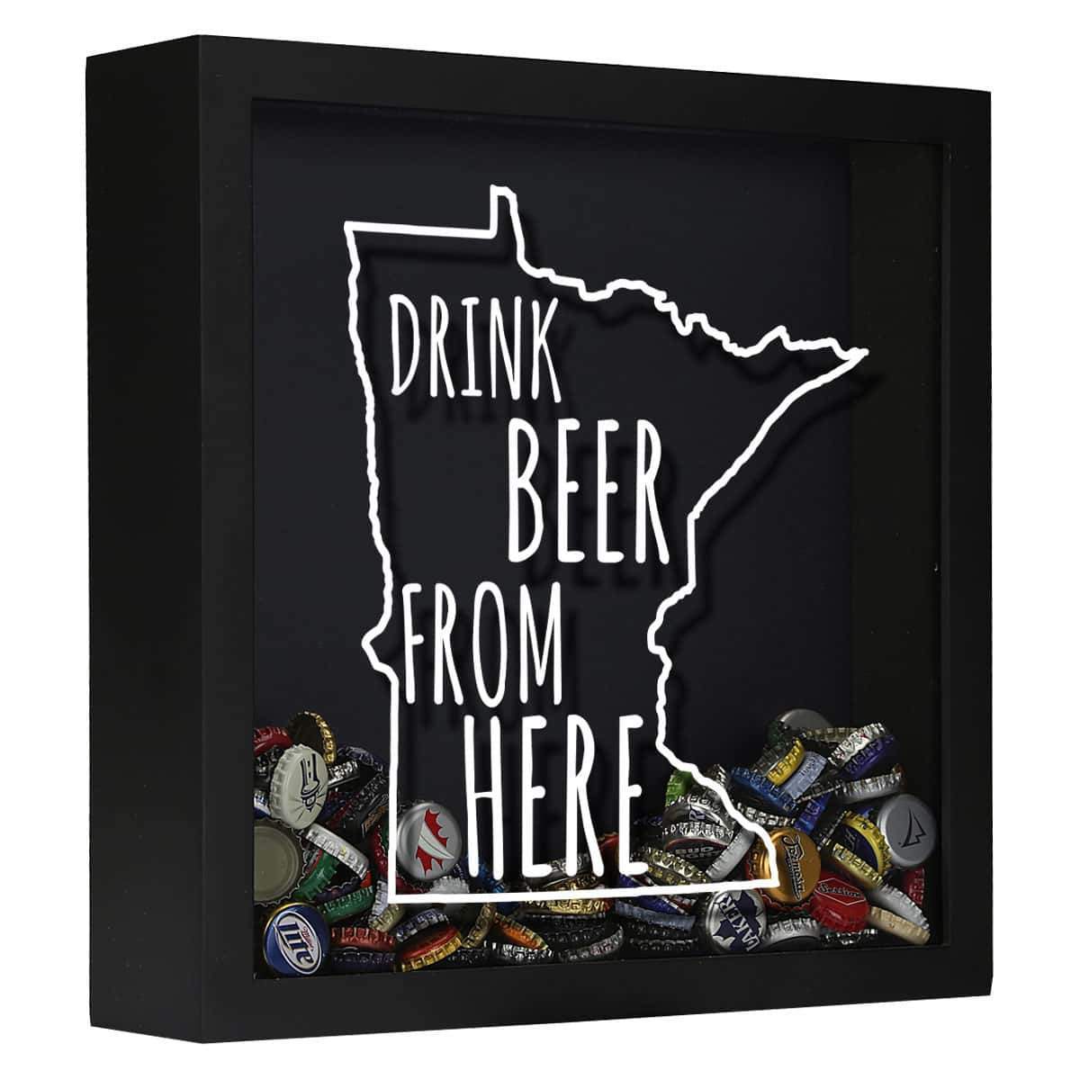 Minnesota Drink Beer From Here Beer Cap Shadow Box