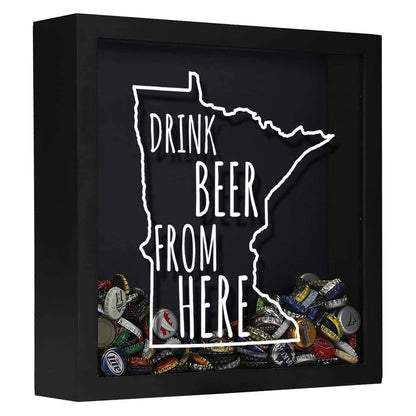 Minnesota Drink Beer From Here Beer Cap Shadow Box