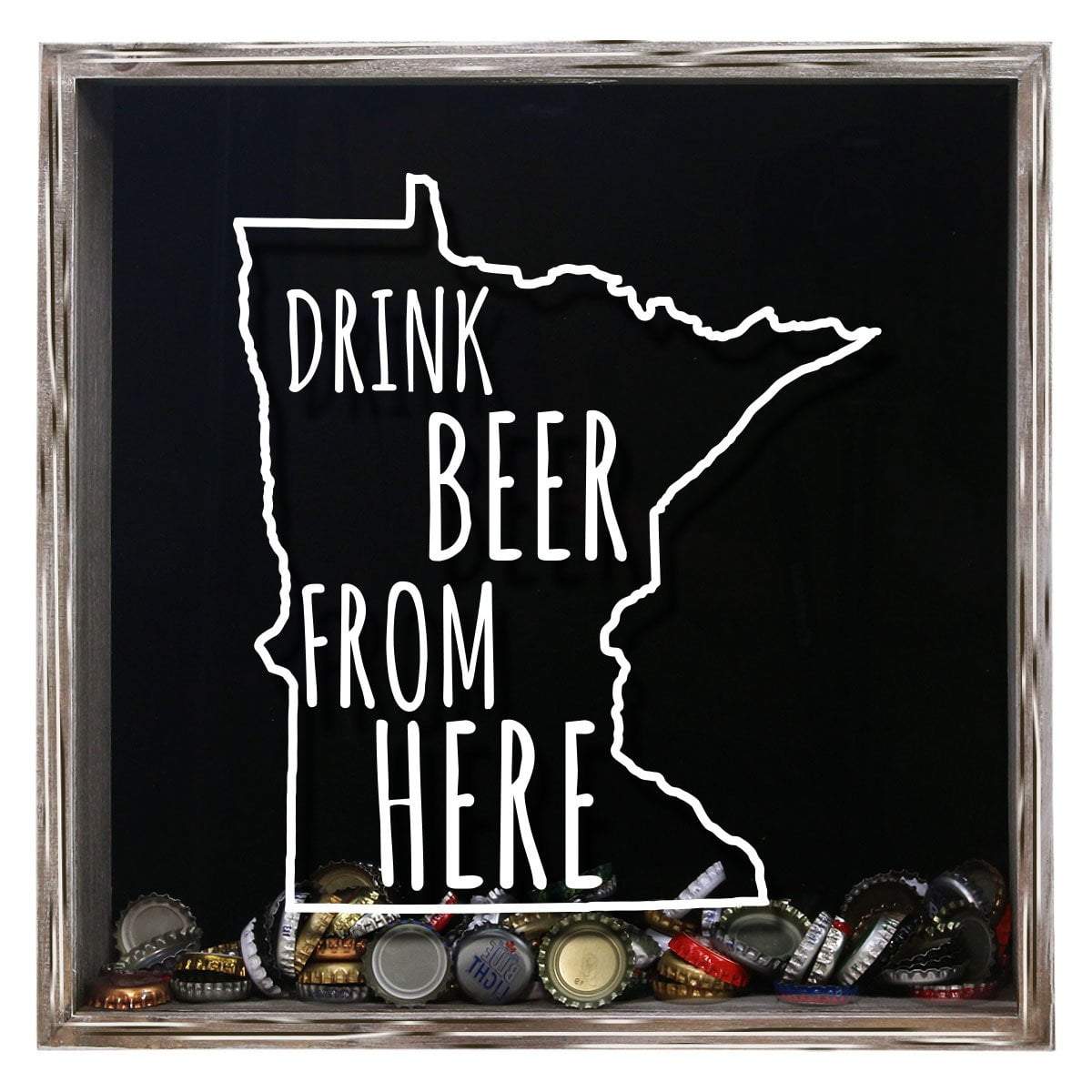 Minnesota Drink Beer From Here Beer Cap Shadow Box