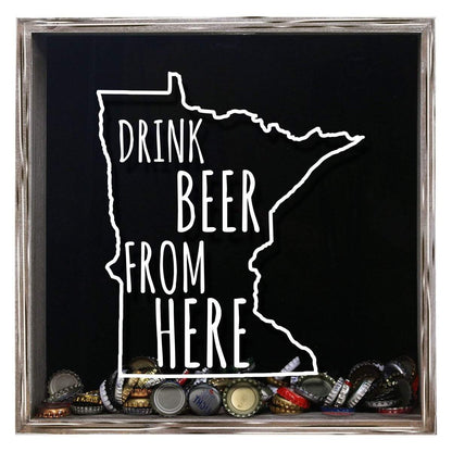 Minnesota Drink Beer From Here Beer Cap Shadow Box