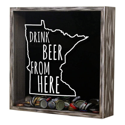 Minnesota Drink Beer From Here Beer Cap Shadow Box