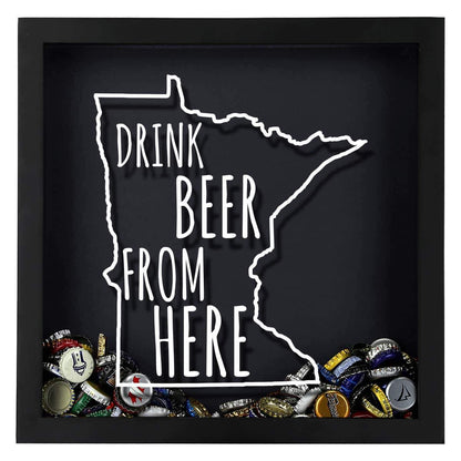 Minnesota Drink Beer From Here Beer Cap Shadow Box