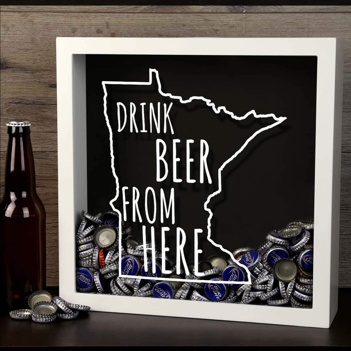 Minnesota Drink Beer From Here Beer Cap Shadow Box