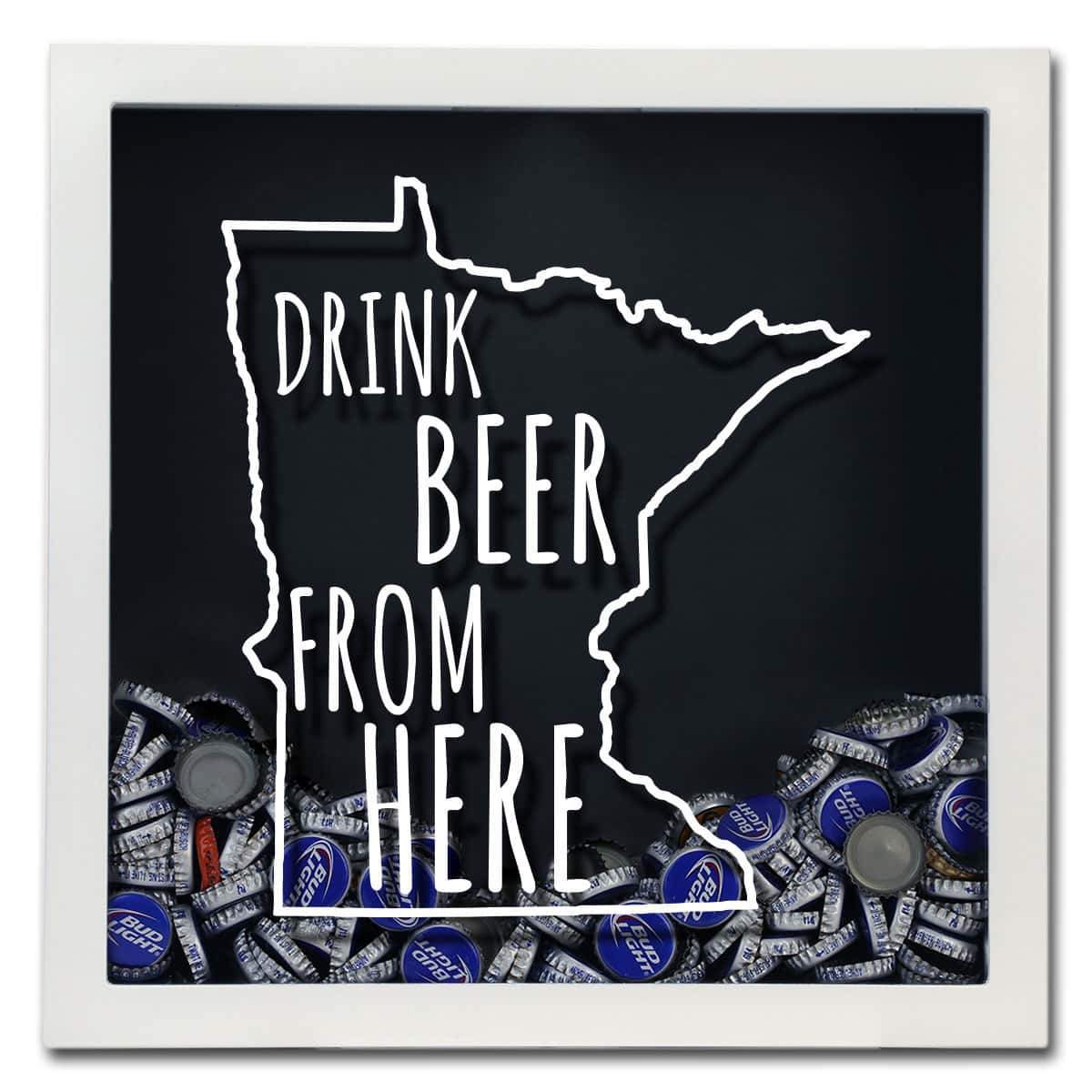 Minnesota Drink Beer From Here Beer Cap Shadow Box
