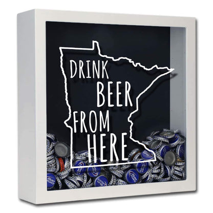 Minnesota Drink Beer From Here Beer Cap Shadow Box