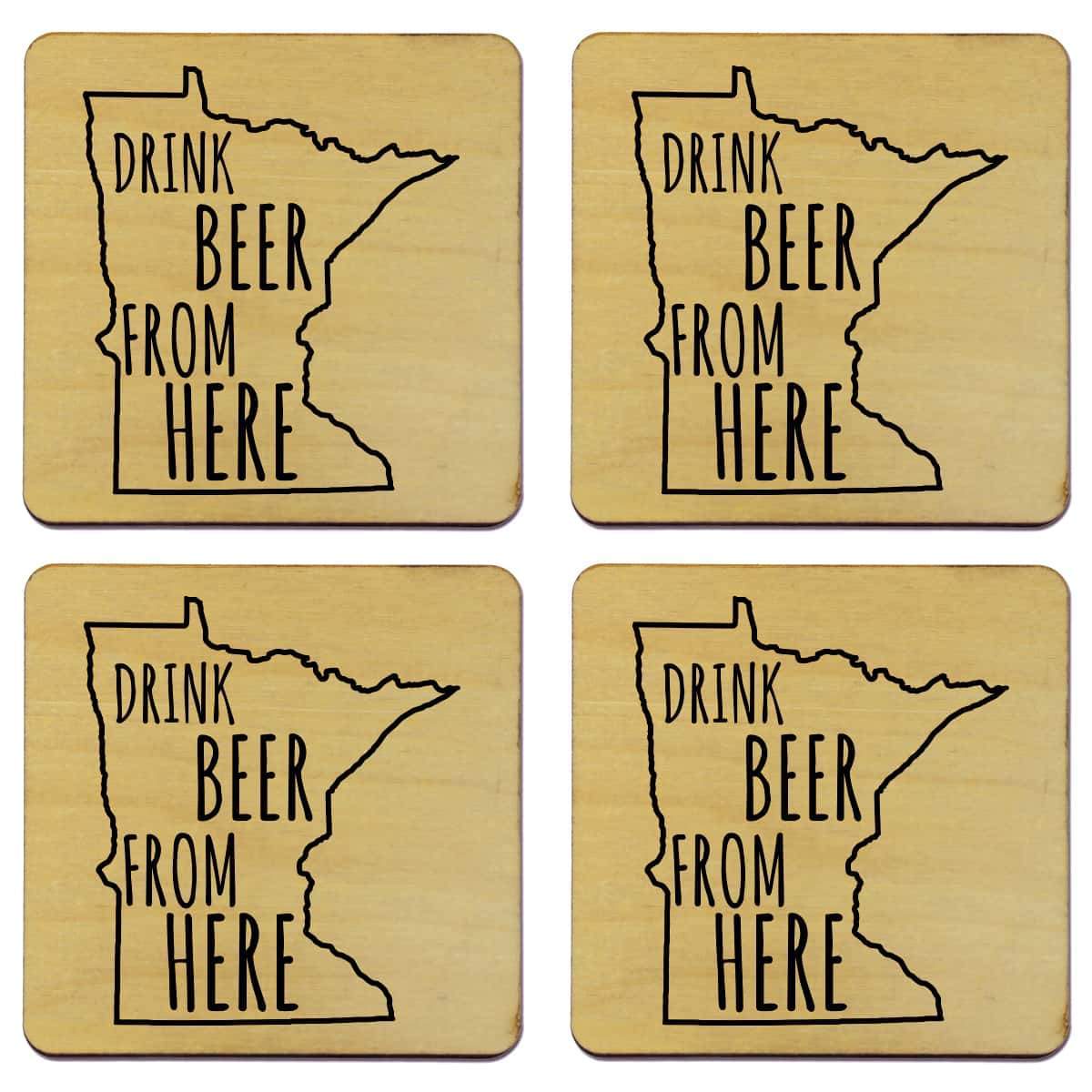 Minnesota Drink Beer From Here Coasters