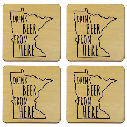 Minnesota Drink Beer From Here Coasters