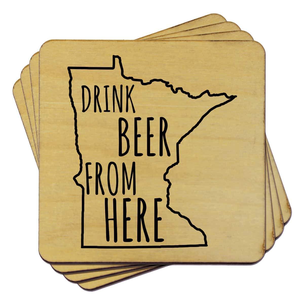 Minnesota Drink Beer From Here Coasters