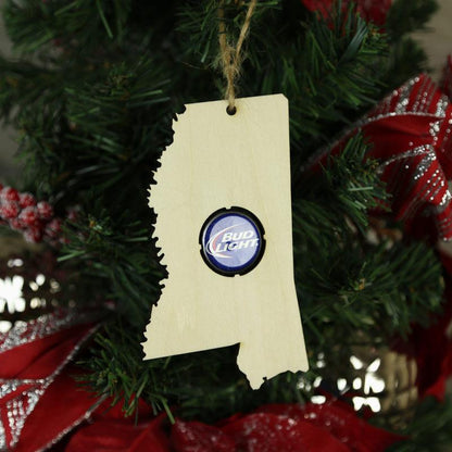 Mississippi Beer Cap Map Ornaments