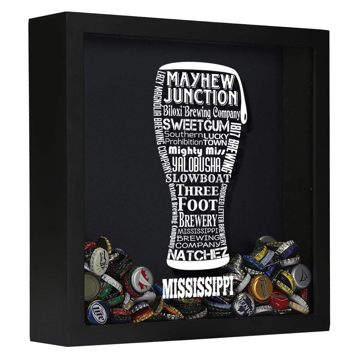 Mississippi Beer Typography Shadow Box