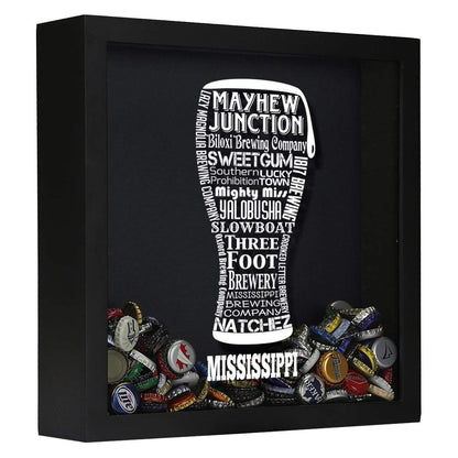Mississippi Beer Typography Shadow Box
