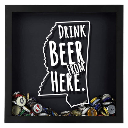 Mississippi Drink Beer From Here Beer Cap Shadow Box
