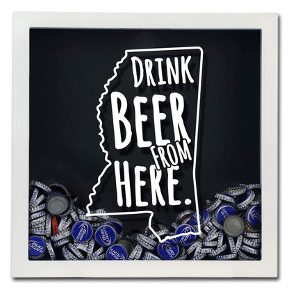 Mississippi Drink Beer From Here Beer Cap Shadow Box