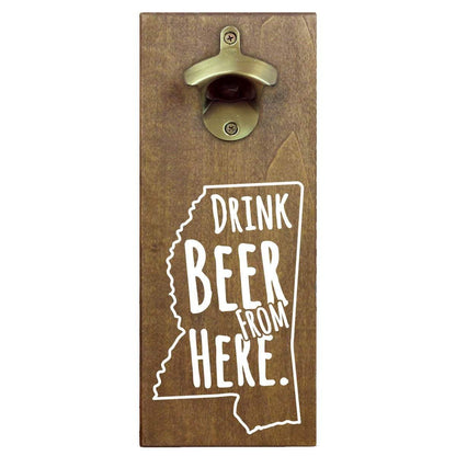Mississippi Drink Beer From Here Cap Catching Magnetic Bottle Opener