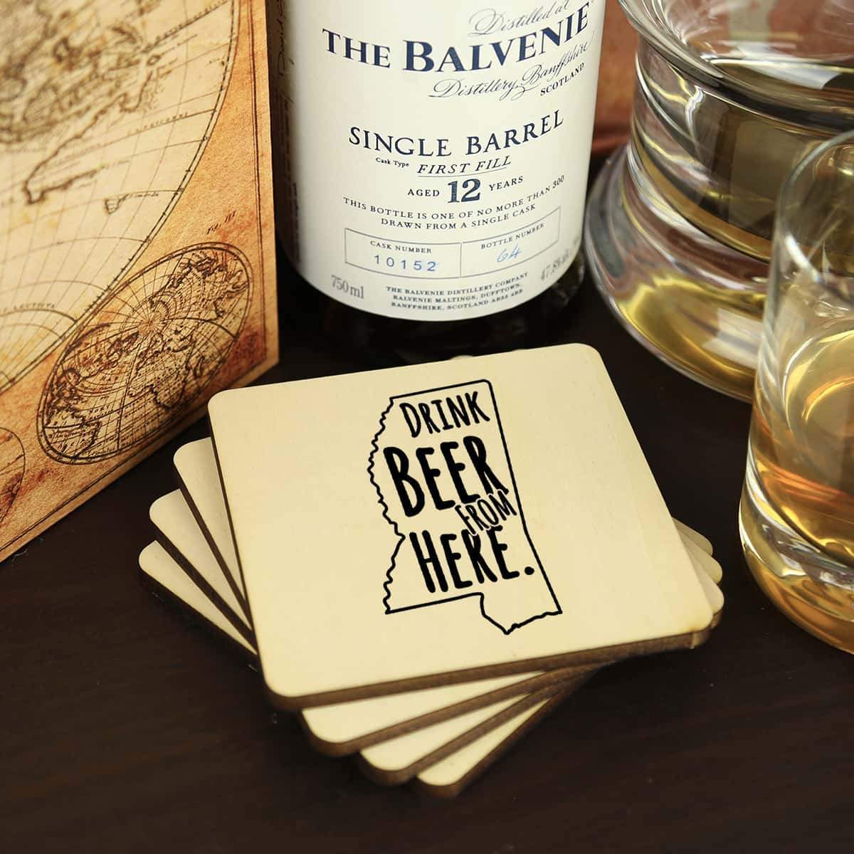 Mississippi Drink Beer From Here Coasters