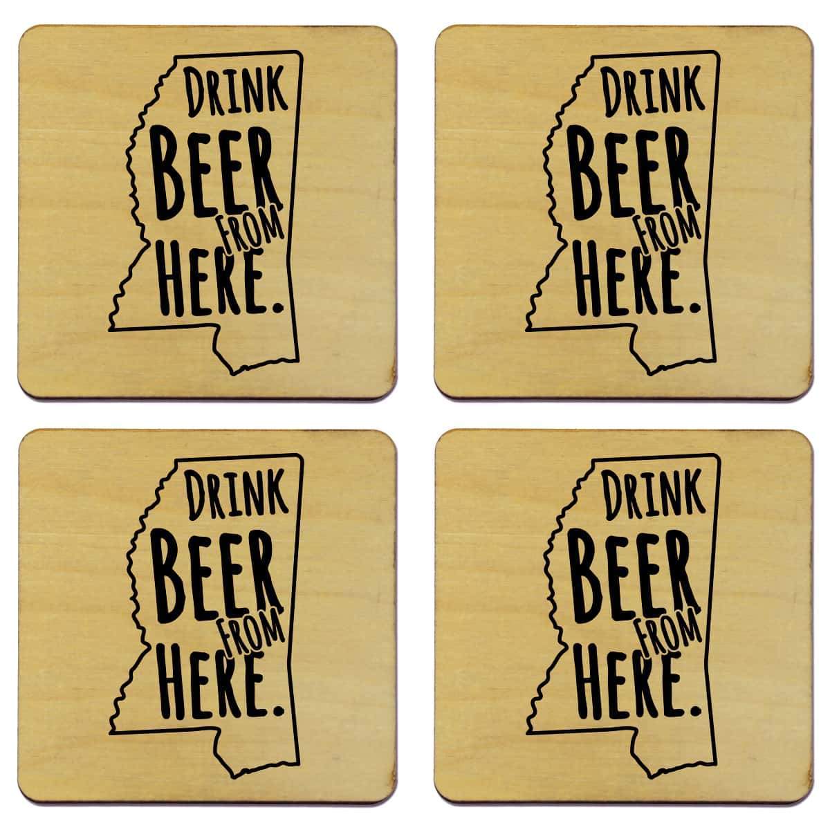 Mississippi Drink Beer From Here Coasters