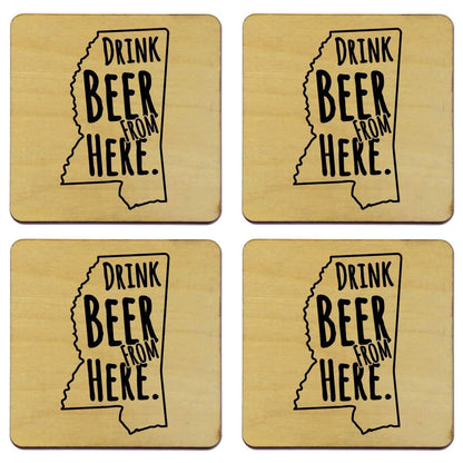Mississippi Drink Beer From Here Coasters