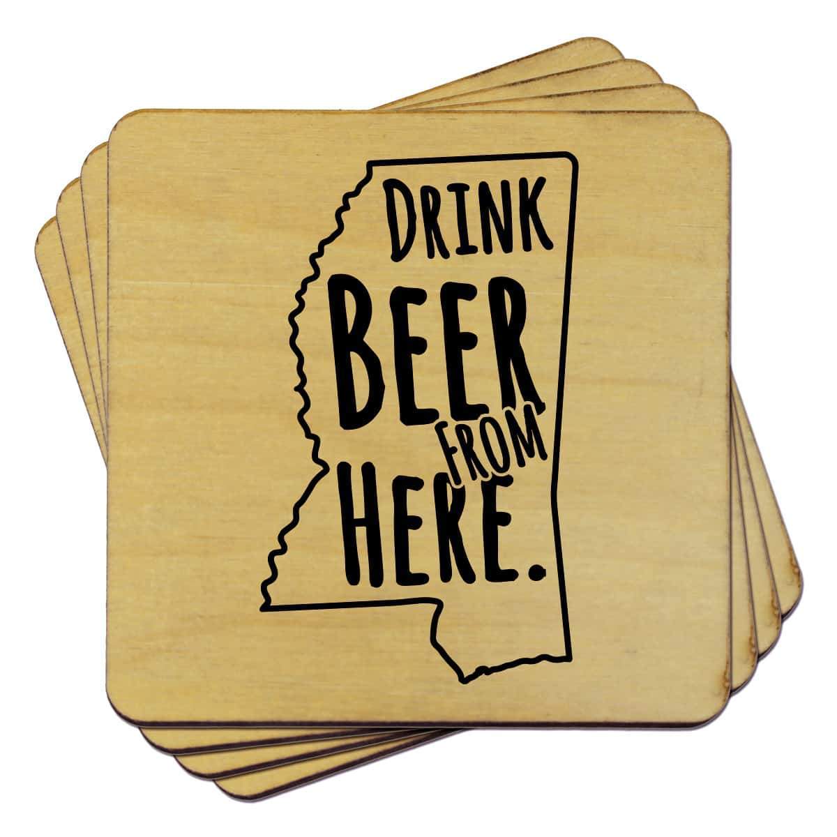 Mississippi Drink Beer From Here Coasters