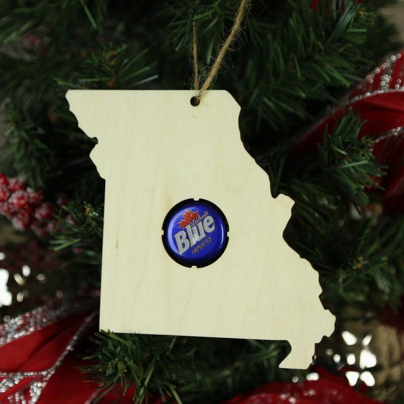 Missouri Beer Cap Map Ornaments