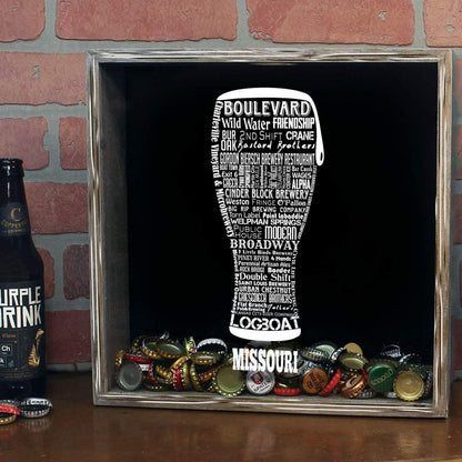 Missouri Beer Typography Shadow Box