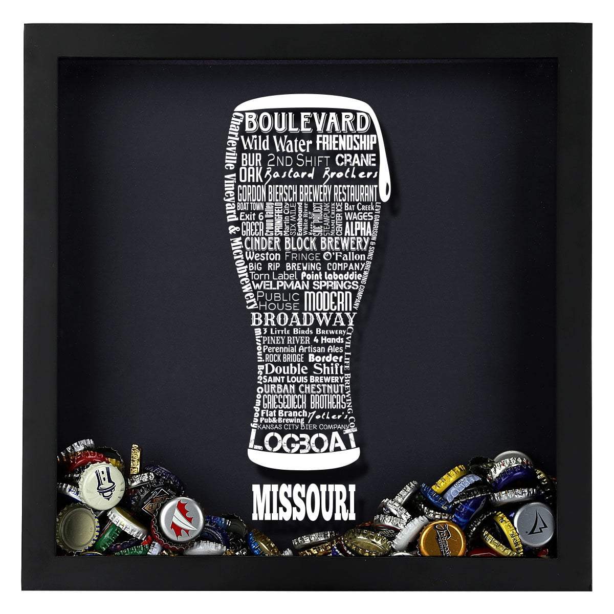 Missouri Beer Typography Shadow Box