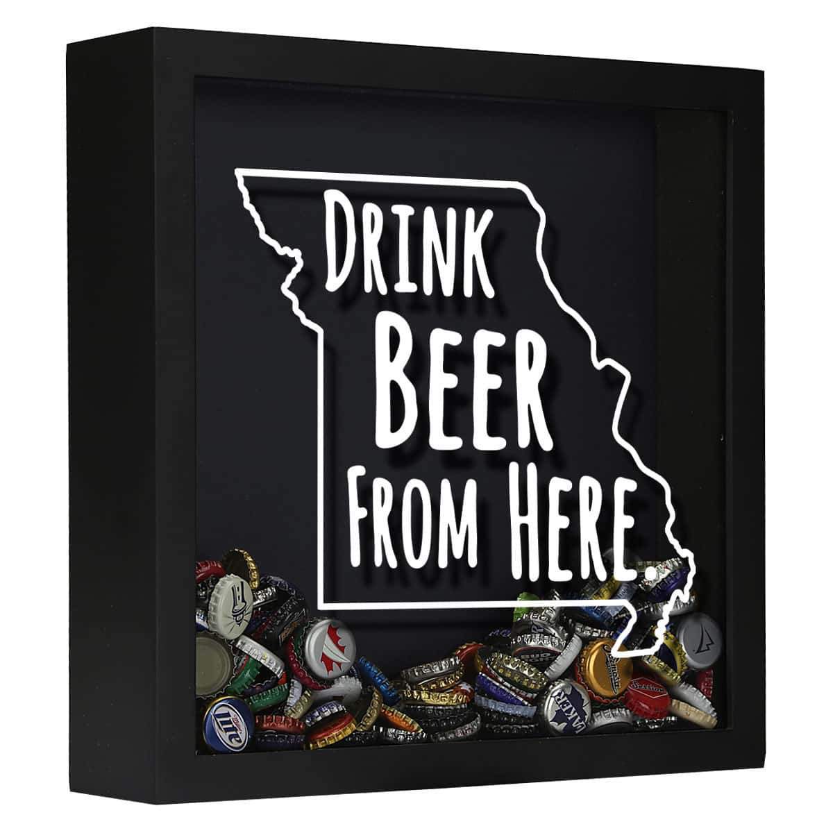 Missouri Drink Beer From Here Beer Cap Shadow Box