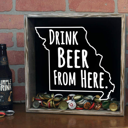 Missouri Drink Beer From Here Beer Cap Shadow Box
