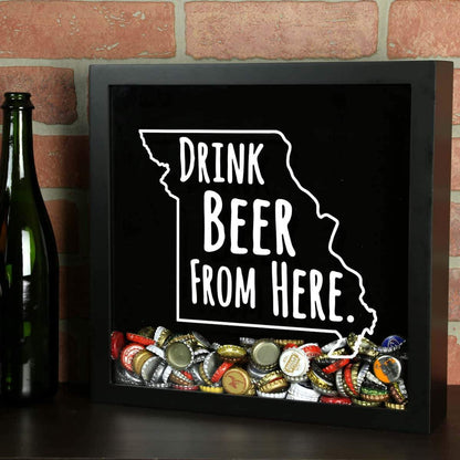 Missouri Drink Beer From Here Beer Cap Shadow Box