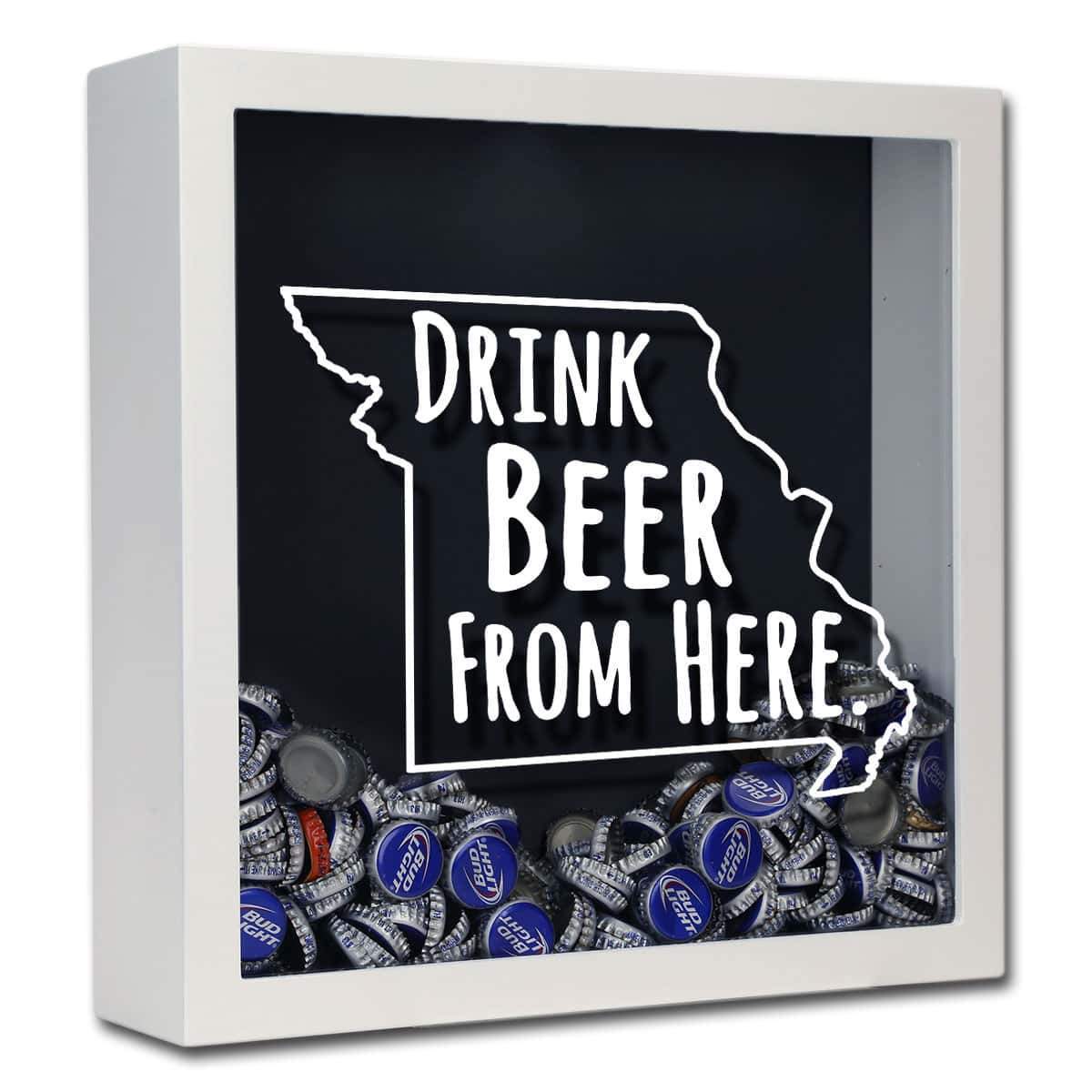 Missouri Drink Beer From Here Beer Cap Shadow Box
