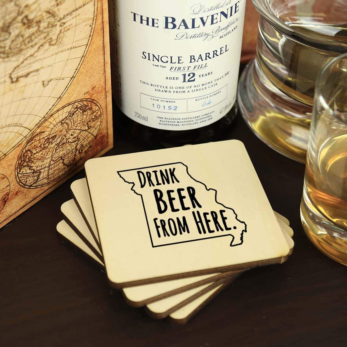 Missouri Drink Beer From Here Coasters