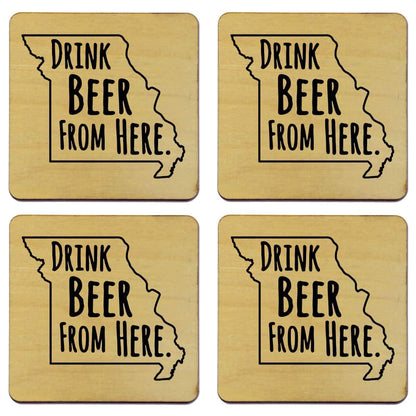 Missouri Drink Beer From Here Coasters