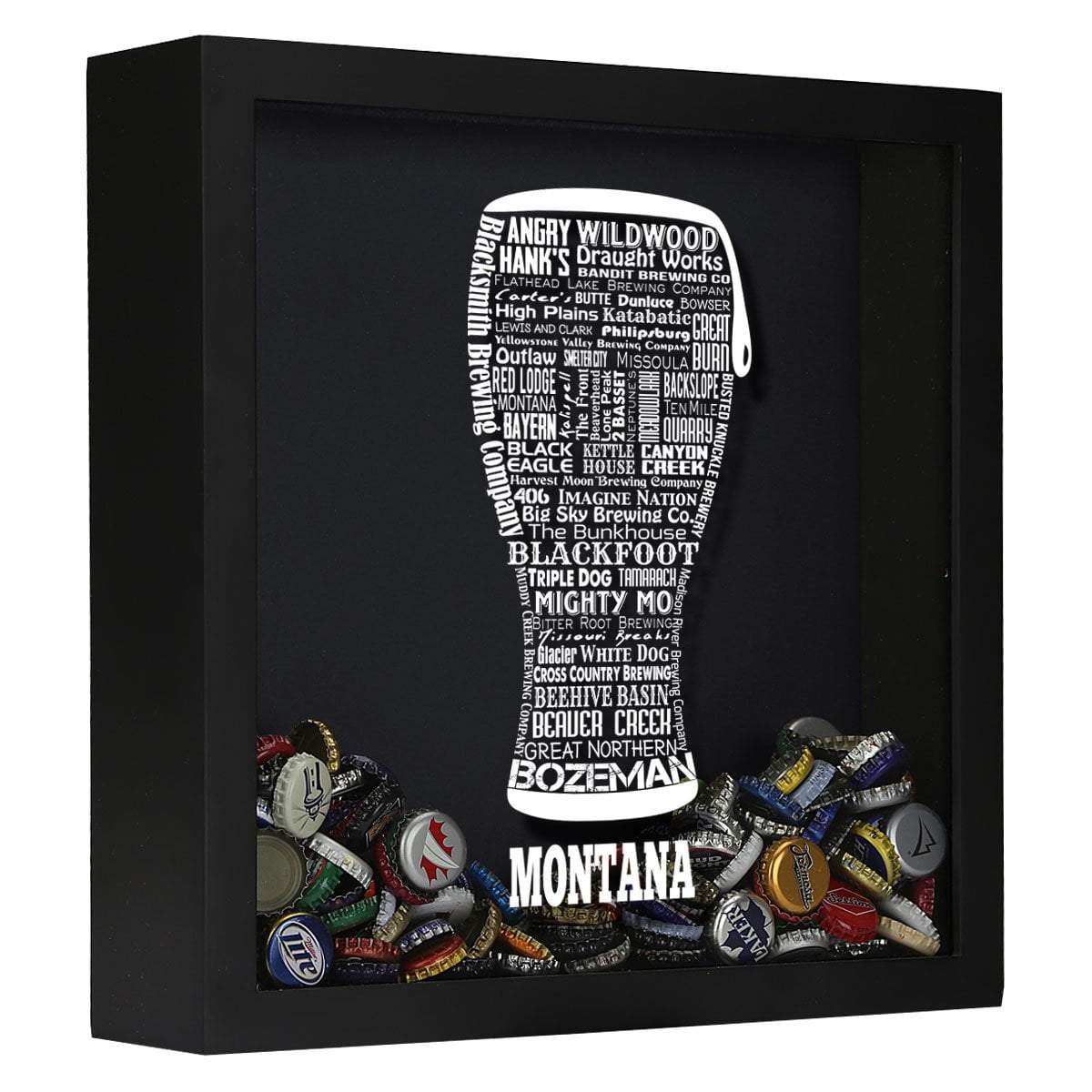 Montana Beer Typography Shadow Box