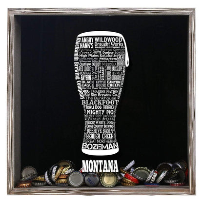 Montana Beer Typography Shadow Box