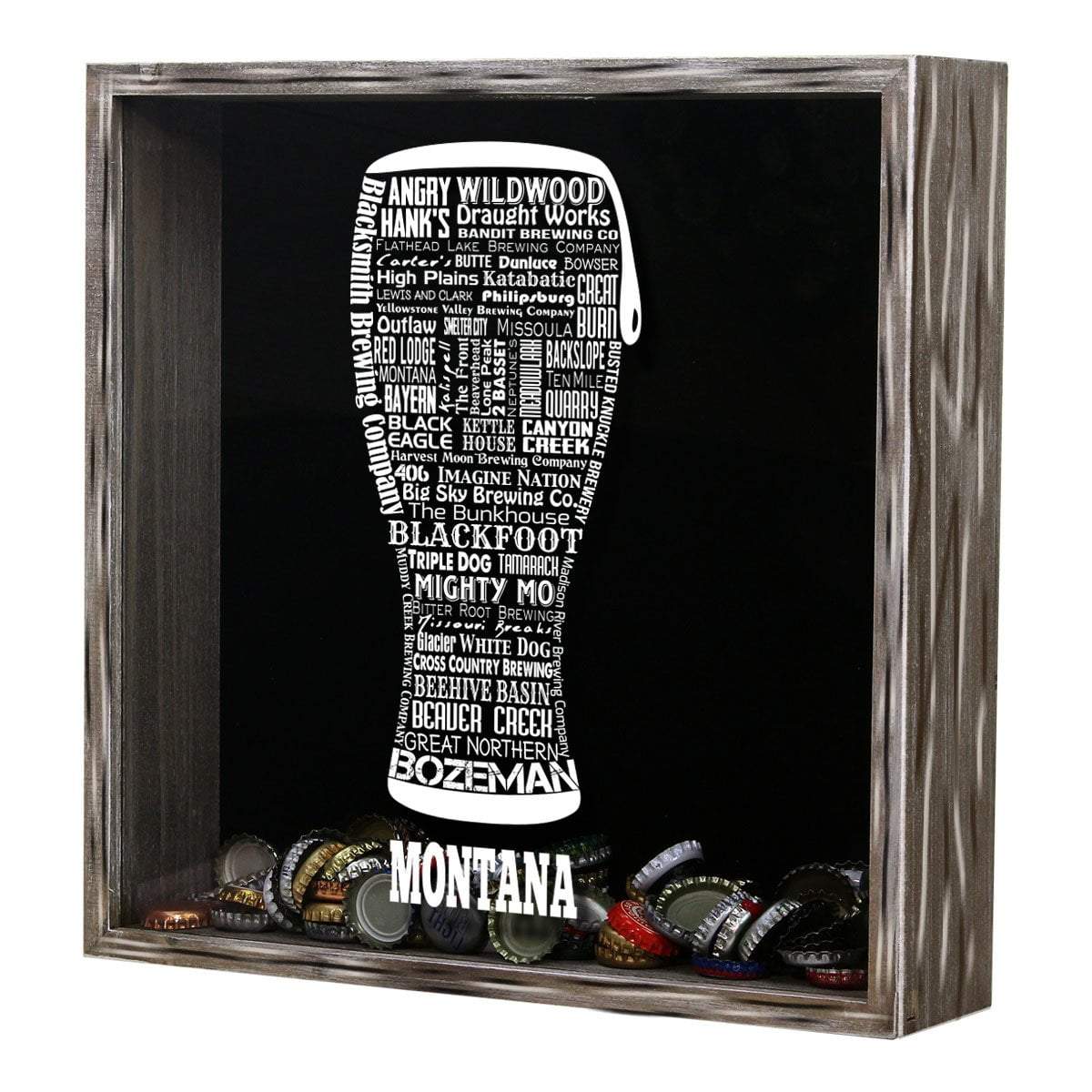 Montana Beer Typography Shadow Box