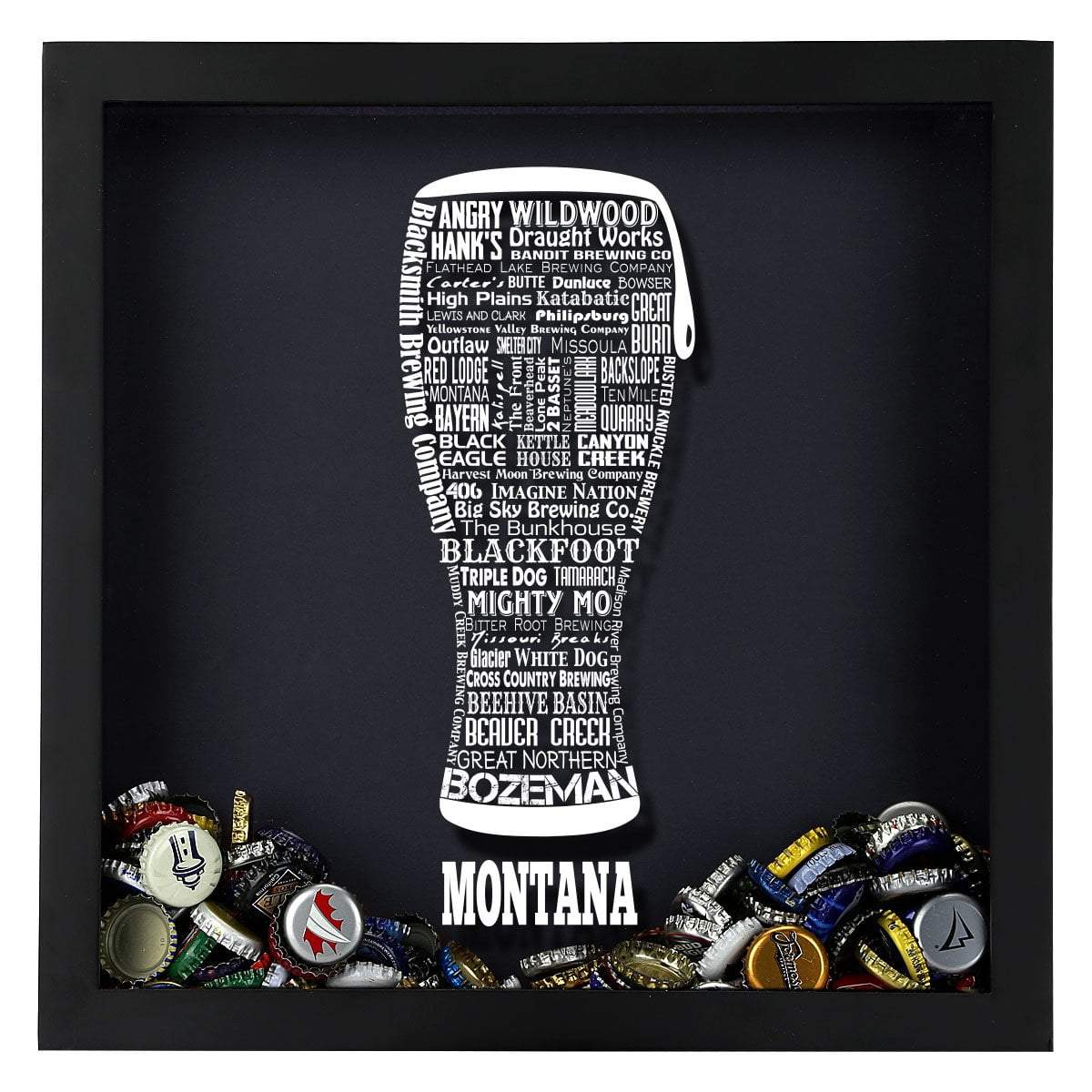 Montana Beer Typography Shadow Box