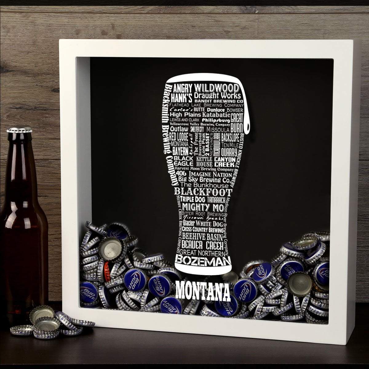 Montana Beer Typography Shadow Box