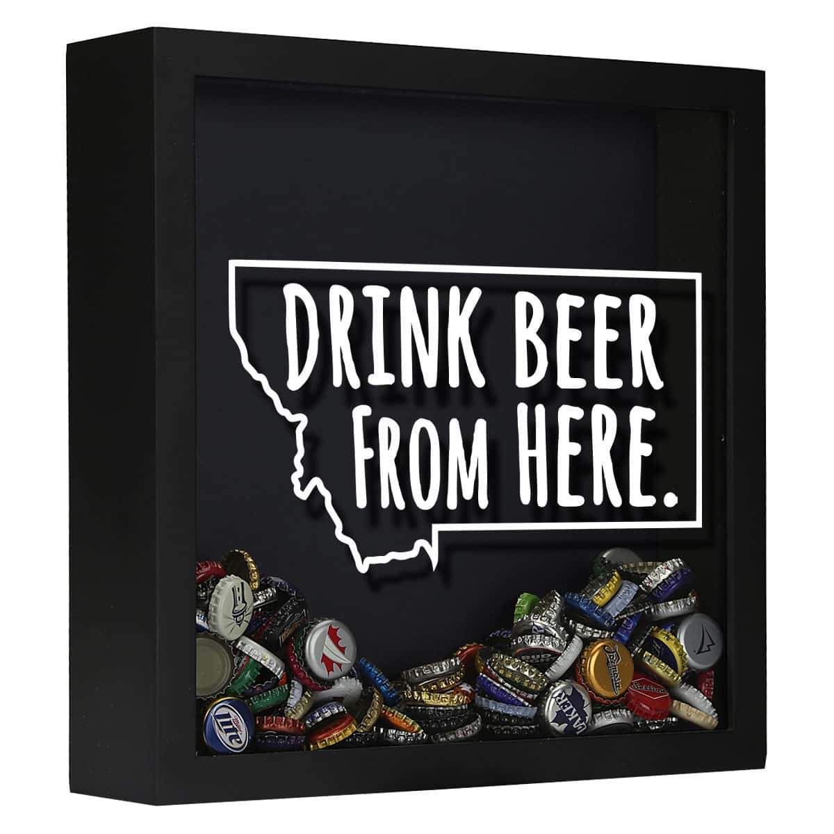 Montana Drink Beer From Here Beer Cap Shadow Box
