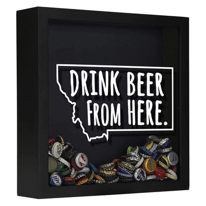 Montana Drink Beer From Here Beer Cap Shadow Box