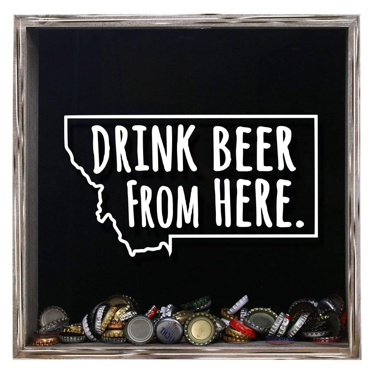 Montana Drink Beer From Here Beer Cap Shadow Box