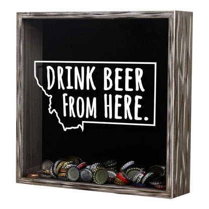 Montana Drink Beer From Here Beer Cap Shadow Box