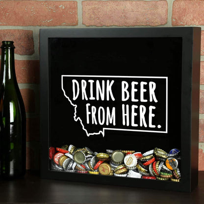 Montana Drink Beer From Here Beer Cap Shadow Box