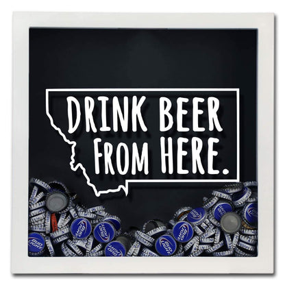 Montana Drink Beer From Here Beer Cap Shadow Box