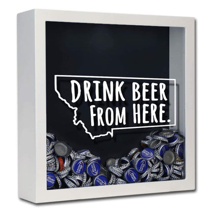 Montana Drink Beer From Here Beer Cap Shadow Box