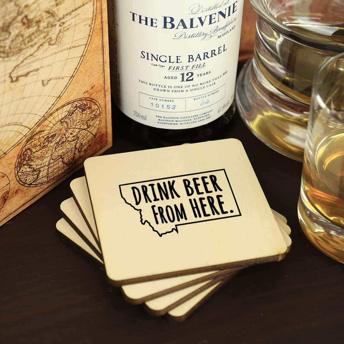 Montana Drink Beer From Here Coasters