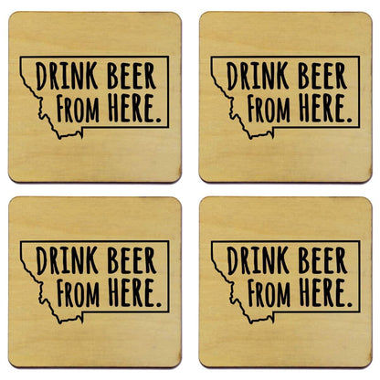 Montana Drink Beer From Here Coasters