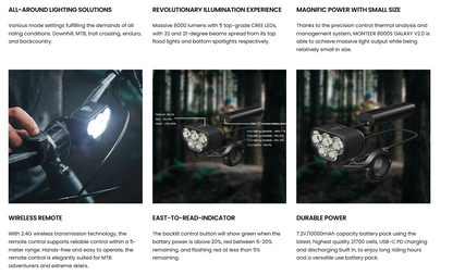 MONTEER 8000S GALAXY V2.0 Remote MTB Light