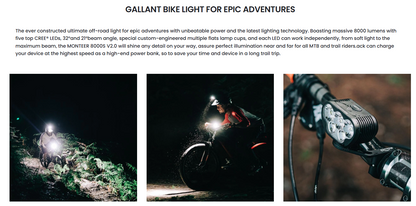 MONTEER 8000S GALAXY V2.0 Remote MTB Light